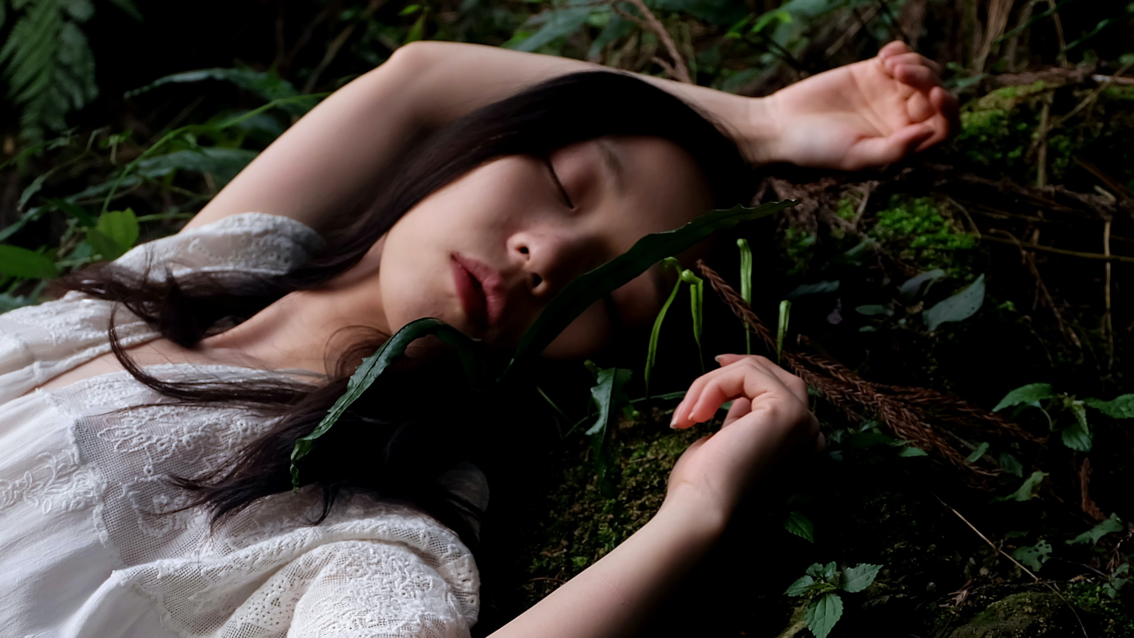 nymph lying on the forest floor