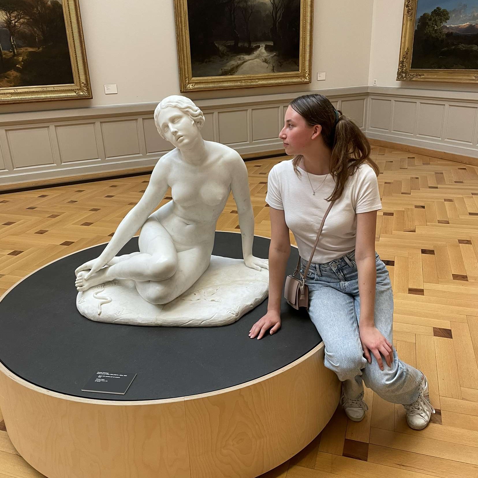 Deborah in a museum